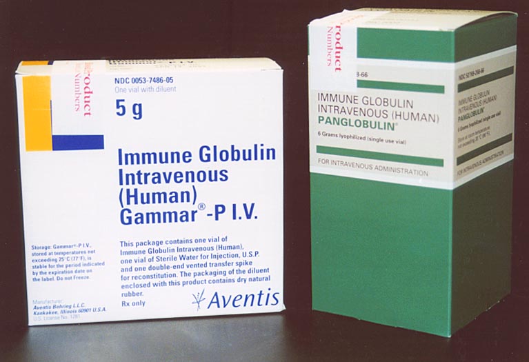 What requires intravenous gammaglobulin treatment?